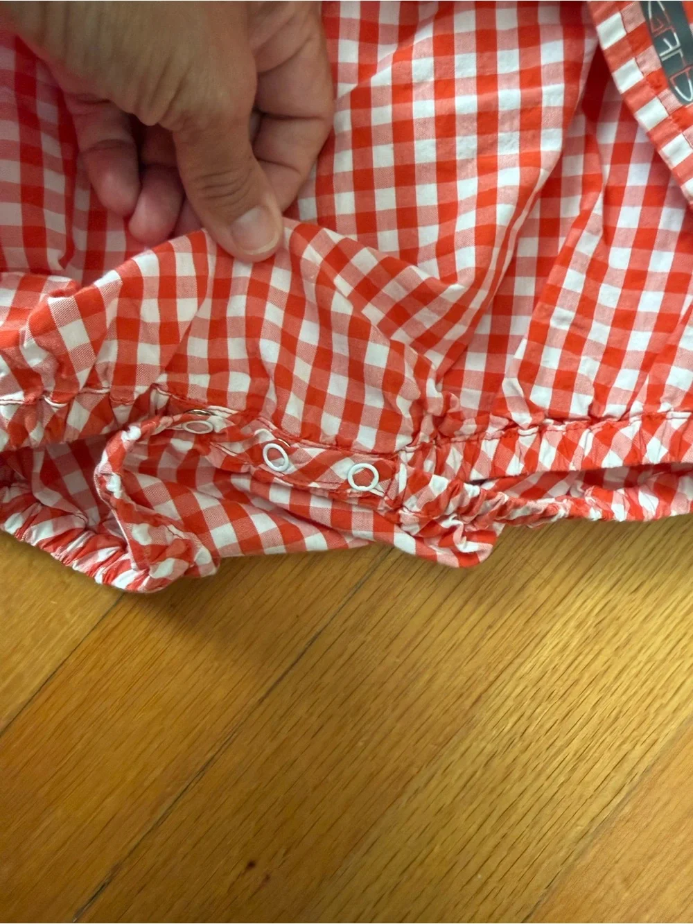 Orange Gingham Clemson Embroidered Toddler Dress